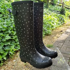 NEW Joules Tall Rain Boot with Adjustable Back Gusset Women's Size 5 - B…